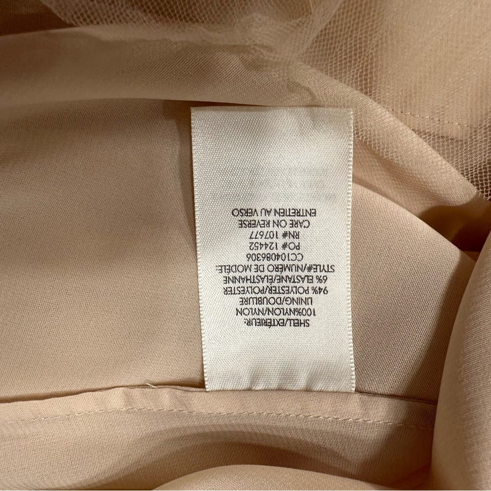 Alice +‎ Olivia Tiered Tulle Midi Skirt Champagne Beige Pleated Mesh CC104086306 - Picture 8 of 10